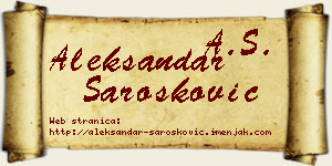 Aleksandar Šarošković vizit kartica